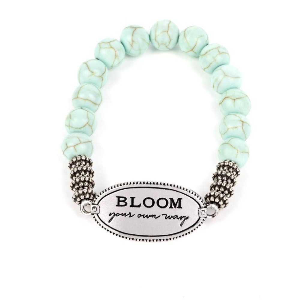 Bloom Silver and Turquoise Bracelet Bedouin Bloom Blue Beaded Fashion Jewelry